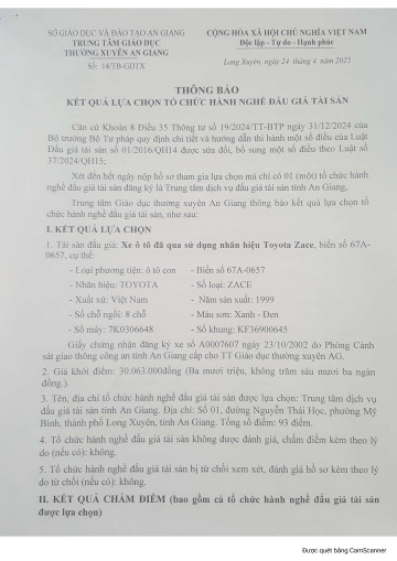 TB KQ lua chon To chuc hanh nghe DGTS