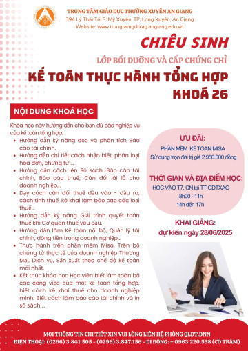 KHÓA BỒI DƯỠNG KẾ TOÁN THỰC HÀNH TỔNG HỢP